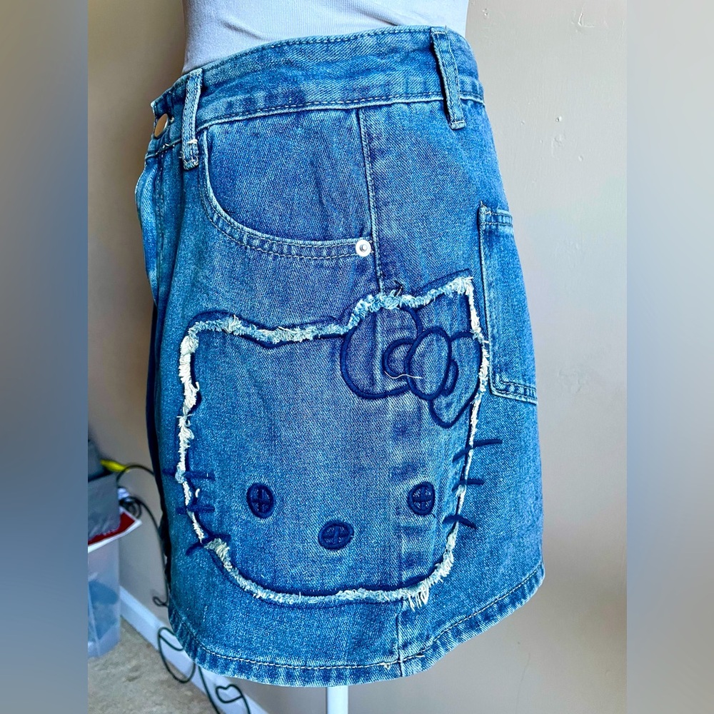 Hello kitty soft denim skirt